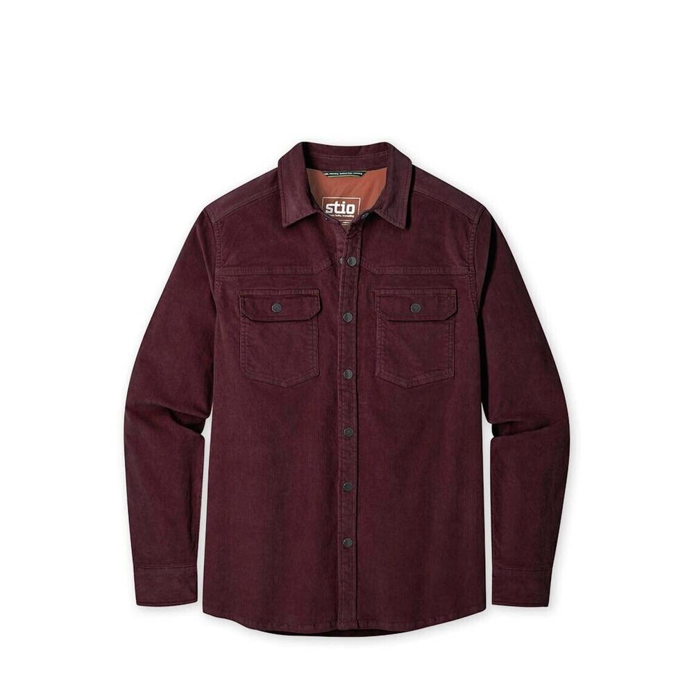 STIO Brand Saratoga Outdoor Corduroy Shacket Shirt Jacket Deep Red Size XXL Men